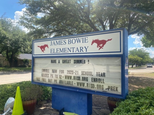 The district is considering a name change for Bowie Elementary School, which is named after James Bowie, a slave trader and soldier, according to the Briscoe Center for American History. (Makenzie Plusnick/Community Impact Newspaper)