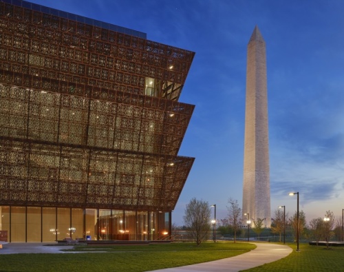 The Smithsonian Institution operates a number of museums in Washington, D.C. The most recent one built is the National Museum of African American History and Culture, pictured here. (Courtesy Smithsonian Institution)