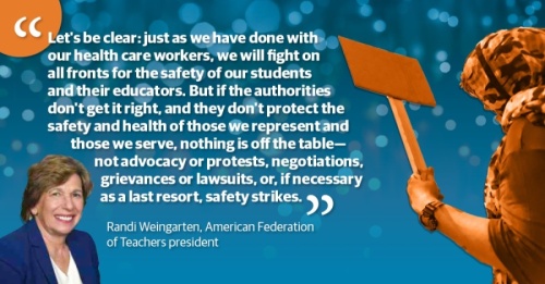 The resolution was passed by the AFT's 45-member executive council and announced by AFT President Randi Weingarten during the union's biennial convention July 28. (Graphic by Ronald Winters/Community Impact Newspaper) 