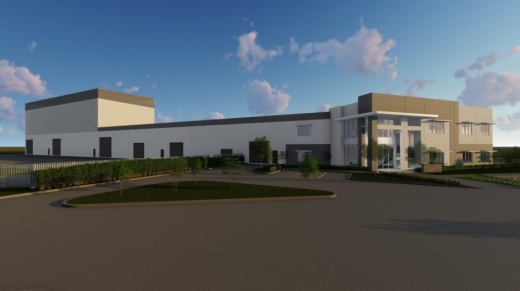 The new U.S. headquarters will include 45,000 square feet of manufacturing space and 20,000 square feet of office space. (Rendering courtesy KDW)