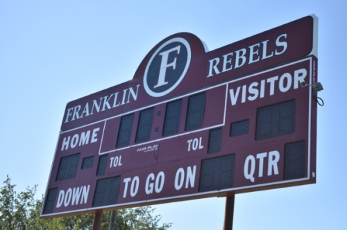Franklin High School's mascot will no longer be the Rebels effective immediately, according to Superintendent Jason Golden. (Alex Hosey/Community Impact Newspaper)