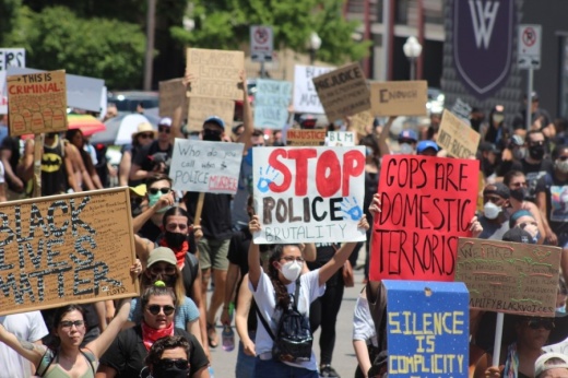 Protests march in the Justice for Them All demonstration June 7. (Christopher Neely/Community Impact Newspaper)