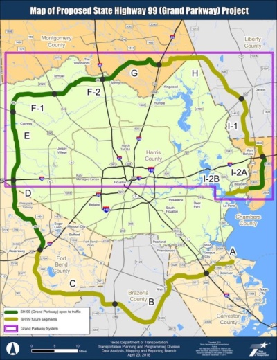 Grand Parkway segment map