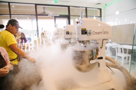 The liquid nitrogen ice cream chain will open on The Woodlands Mall's new courtyard. (Courtesy Creamistry)