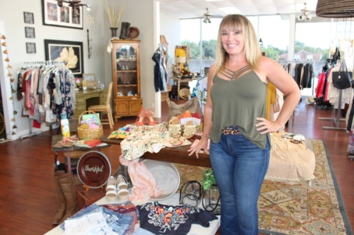Anika Cooper founded Simply Grace House in 2013 after her own experience in recovery. Proceeds from Simply Thrifty benefit the nonprofit's seven sober living homes. (Olivia Lueckemeyer/Community Impact Newspaper)