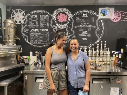 Leah Molina and Elizabeth Rios took ownership of Redbud Roasters in 2017. (Evelin Garcia/ Community Impact Newspaper)