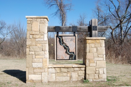 trail sign with map