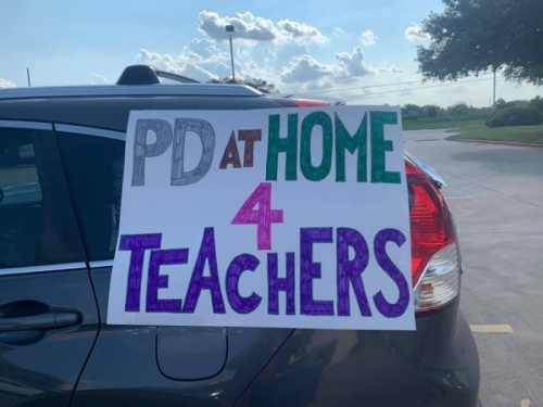 Teachers with Cy-Fair ISD spoke out against in-person professional development days at an Aug. 10 school board meeting. (Courtesy American Federation of Teachers Cy-Fair branch)