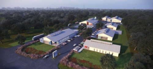 The 85,000-square-foot warehouse and business park will feature six buildings ranging from 5,000 to 35,000 square feet. (Rendering courtesy Local Architects)