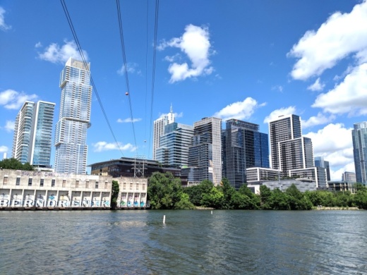 Downtown Austin can be seen from Lady Bird Lake. (Iain Oldman/Community Impact Newspaper)