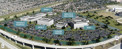 The campus is located at Hwy. 290 and the Grand Parkway. (Rendering courtesy NexCore Group)