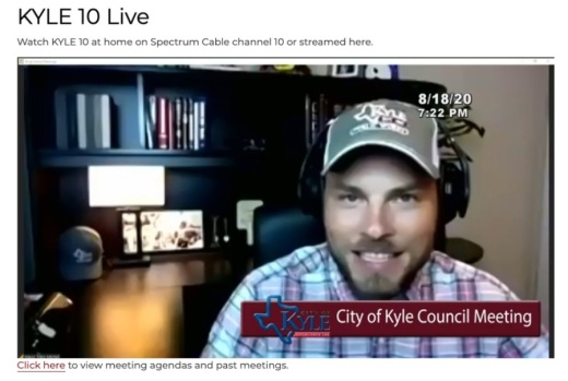 The action to rename Rebel Drive came during the Aug. 18 Kyle City Council meeting. (Screenshot courtesy city of Kyle)