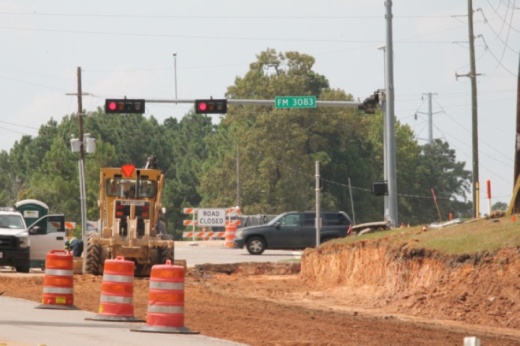 The Longmire Road widening project is slated to wrap up in November. (Andy Li/Community Impact Newspaper)