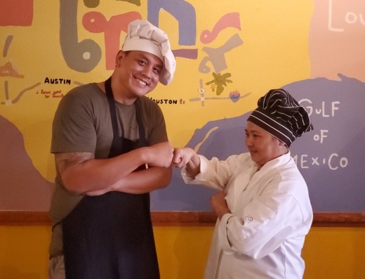 Kay Munoz (right) founded Bananas Thai Cuisine on FM 529 in 2016 with help from her son, Brodhi Atley. (Courtesy Bananas Thai Cuisine)