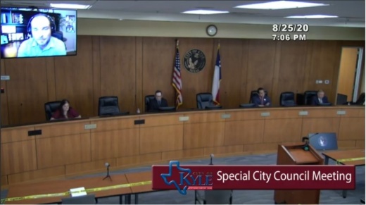 Kyle City Council held a special meeting Aug. 25. (Screen shot courtesy city of Kyle)