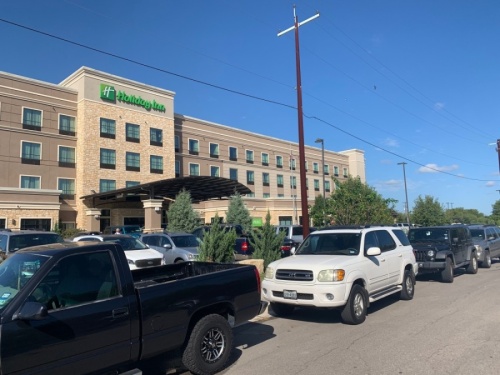 The Holiday Inn in San Marcos is one of many city hotels that have had a rush of clientele this week due to Hurricane Laura. (Heather Demere/Community Impact Newspaper)