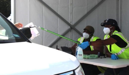 The drive-thru site offers an observed self-collected test, which means participants are given the testing materials and instructions to collect their own sample. (Courtesy city of Frisco)