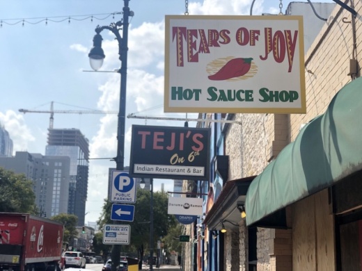 Tears of Joy Hot Sauce Shop, located at 618 E. Sixth St., will close its storefront on Sept. 30 to focus on its grocery and online retail business. (Jack Flagler/Community Impact Newspaper) 
