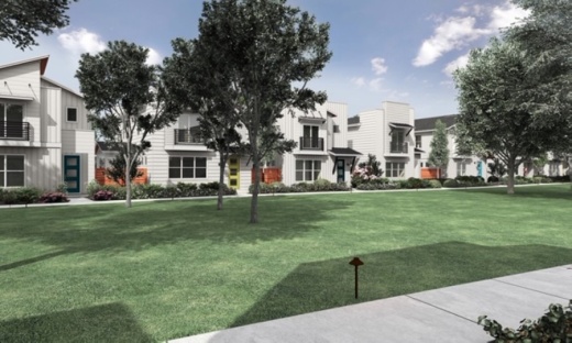 Cooper's Square will have a central green space. (Rendering courtesy Legacy Communities)