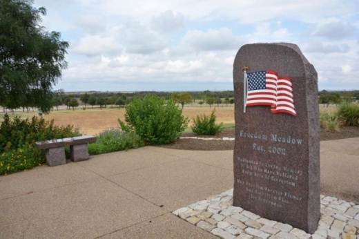 In addition to the virtual 9/11 Remembrance Service, two live wreaths will be placed at the Freedom Meadow memorial at Warren Sports Complex in the early morning hours of Sept. 11. (Courtesy Visit Frisco)