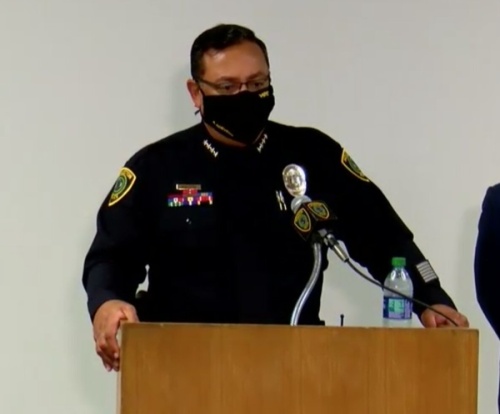 Houston Police Chief Art Acevedo announced the firing of four officers Sept. 10 in connection with the death of Nicholas Chavez. (Courtesy HTV)