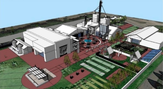 Tupps is partnering with the city of McKinney to relocate and expand into the city's historic grain site. (Rendering courtesy city of McKinney)