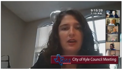 Kyle Communications Director Samantha Armbruster told council during a Sept. 15 meeting that 11 people applied to be on the committee to rename West RM 150. (Screen Shot courtesy city of Kyle)