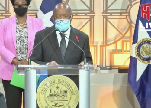 Mayor Sylvester Turner has announced a public awareness and cleanup campaign to target PPE litter. (Courtesy HTV)