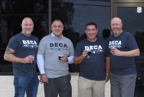 From left: Owners Jeff Angell, Jason Dornik, Cody Evens and Heath Cleaver will open DECA Beer Co. in early 2021. (Courtesy DECA Beer Co.)