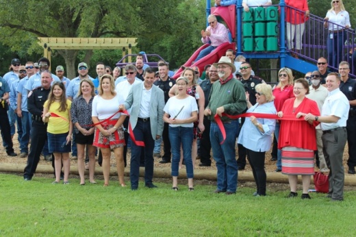 The Tomball community celebrated the opening of Broussard Park with a ribbon-cutting Sept. 25 after more than five years of work. (Anna Lotz/Community Impact Newspaper)