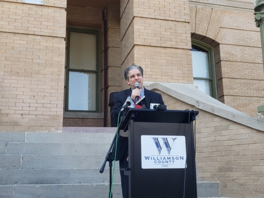 Williamson County District Attorney Shawn Dick held a press conference Sept. 28 on the indictment of Sheriff Robert Chody. (Ali Linan/Community Impact Newspaper)