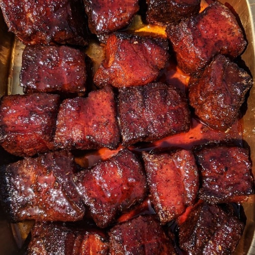 Crimson Creek Smokehouse specializes in pork barbecue including pork belly burnt ends. (Courtesy Crimson Creek Smokehouse)