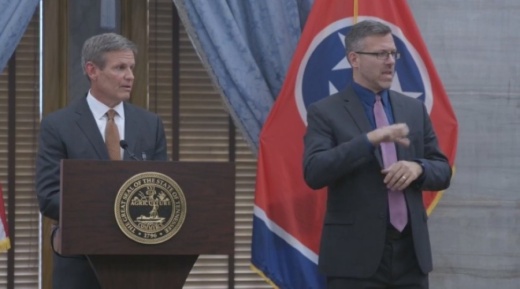 Gov. Bill Lee announced Sept. 29 coronavirus restrictions will be lifted in most counties across Tennessee. (Screenshot via Facebook Live)