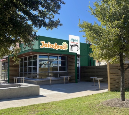 JuiceLand is partnering with Little City coffee to open a new cafe in South Austin in October. (Rendering courtesy JuiceLand)