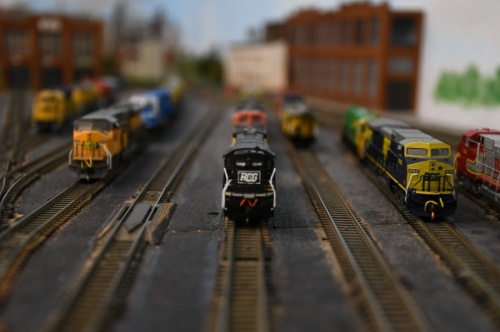 Trains used in the layout are all Z scaled, at a scale ratio of 1:220. (Hunter Marrow/Community Impact Newspaper)