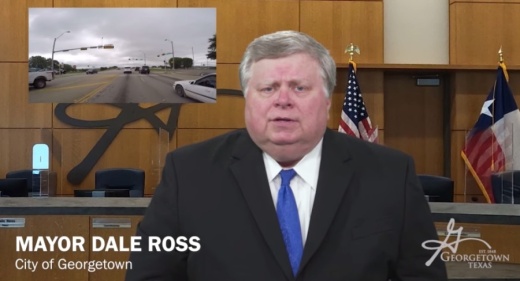 The Texas Department of Transportation was joined by Texas Transportation Commission Chairman J. Bruce Bugg, U.S. Rep. John Carter and Georgetown Mayor Dale Ross to celebrate a virtual groundbreaking for the project. (Screenshot courtesy city of Georgetown)