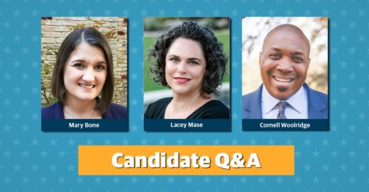 Three candidates, Mary Bone, Lacey Mase and Cornell Woolridge, are running for Round Rock ISD board of trustees Place 2. (Community Impact Newspaper staff)