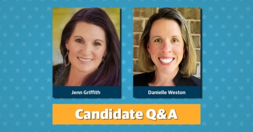 Jenn Griffith and Danielle Weston are running for Round Rock ISD board of trustees Place 7. (Community Impact Newspaper staff)