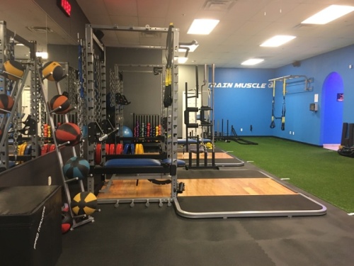 When StrongFound Personal Training expanded the gym in 2019, it added a new addition in the back, which it turned into a lounge and more gym space.  (Haley Morrison/Community Impact Newspaper)