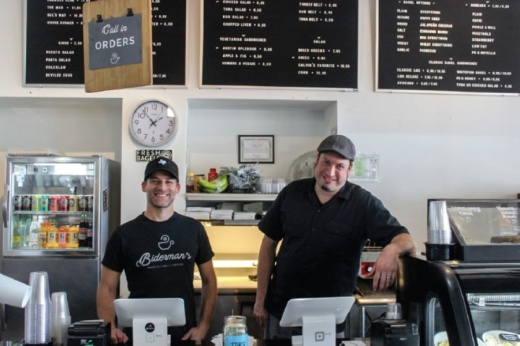 Photo of the two Biderman's owners