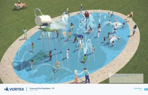 A splash pad is included in the new plans for the park. (Rendering courtesy McKinney Parks and Recreation)