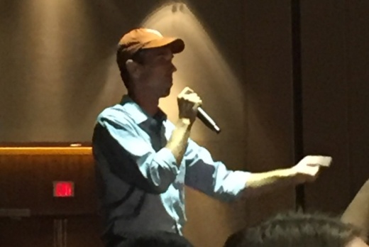 Beto O'Rourke, who ran for a Senate seat in 2018 against Ted Cruz, delivers a talk at The University of Texas in 2018. (Courtesy Jenn Porras)