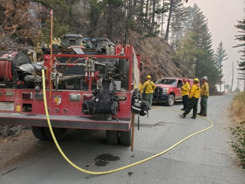This fall, firefighters from Central Texas—including from the Austin, Oak Hill and North Hays County fire departments—have traveled to California to help with the state's ongoing fire season. (Courtesy Texas Intrastate Fire Mutual Aid System)