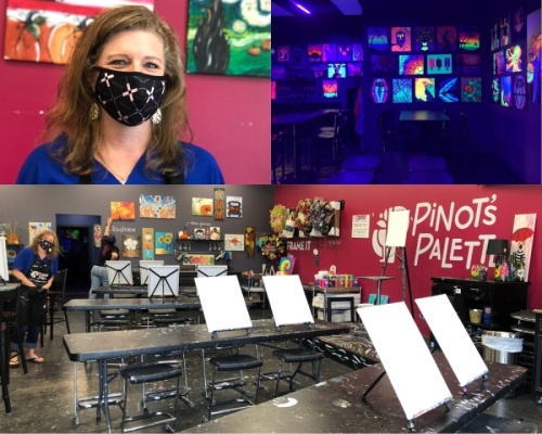 Meredith Lanning, owner of Pinot’s Palette in Katy, has adapted her business to the COVID-19 pandemic. (Nola Z. Valente/Community Impact Newspaper)