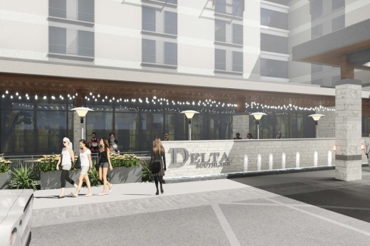 Concept art for the front signage of the hotel (Contributed by Marriott)