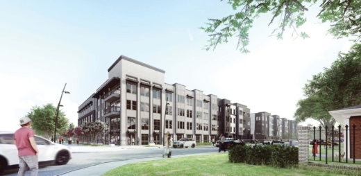 A rendering shows how the apartment property may look. (Courtesy Arrive Architecture Group)