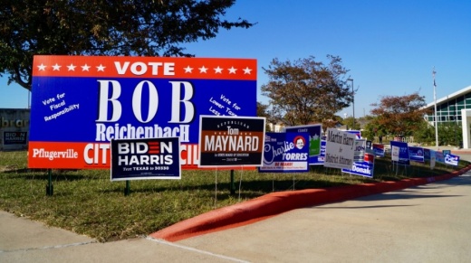 As of late Nov. 3, Pflugerville City Council candidates Ceasar Ruiz, Rudy Metayer and David Rogers have secured their places on the dais. (Kelsey Thompson/Community Impact Newspaper)