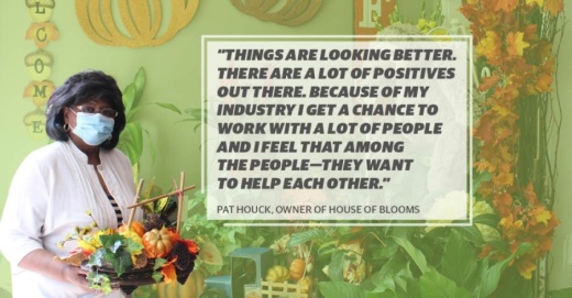 Pat Houck, the owner of House of Blooms in Sugar Land, said the coronavirus pandemic has affected the flower shop since a large portion of its business is events. (Claire Shoop/Community Impact Newspaper)