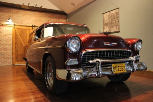 This 1955 Chevy Sedan Delivery occupied the main showroom at Garrett Classics in late October. (Daniel Houston/Community Impact Newspaper) 