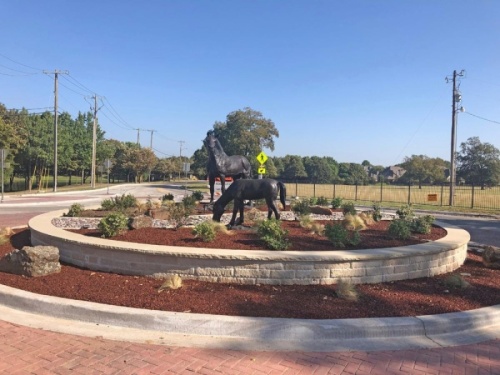Newly installed horse statues pay homage to the city’s equestrian past. (Courtesy city of Colleyville)